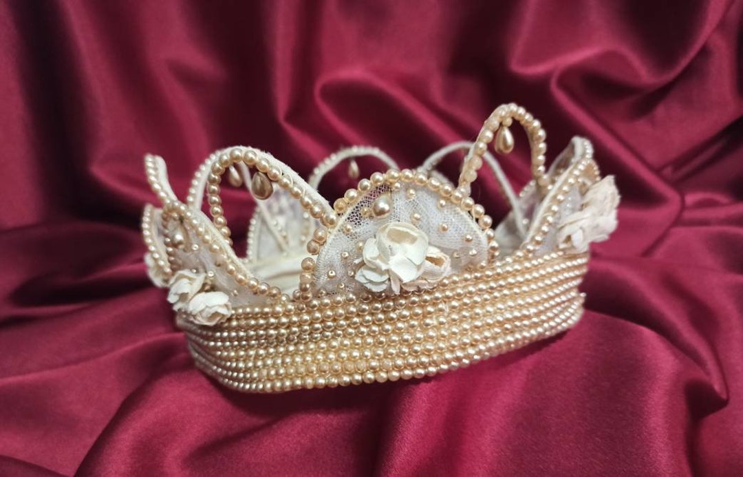 C1940s BRIDAL Wedding Tiara Handembroidered Crown With Old - Etsy