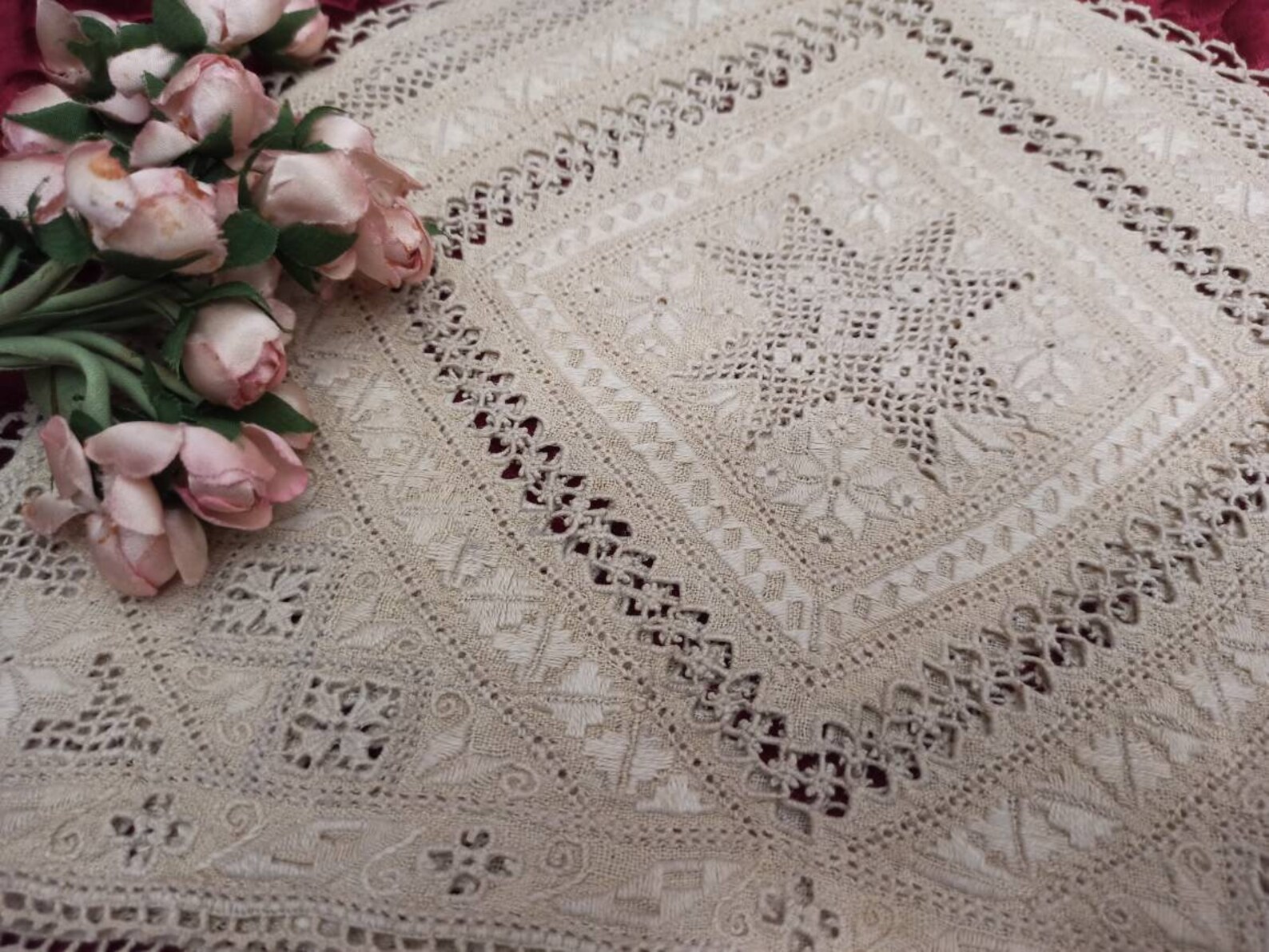 LEFKARA Lace Embroidery Cyprus Lace Tea Cosy case Rare & Etsy