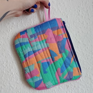 Pochette matelassée à fermeture éclair pour collage de petits morceaux gonflés