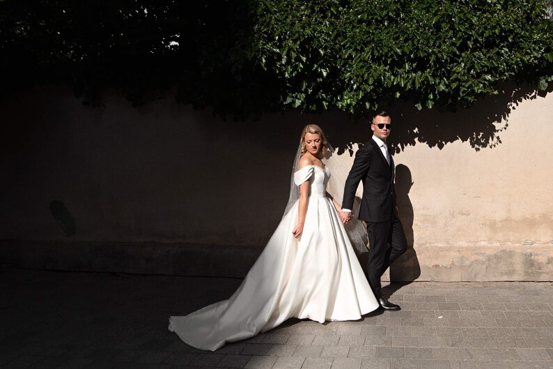 CRISTALE ivory sequin evening bridal maxi skirt with train