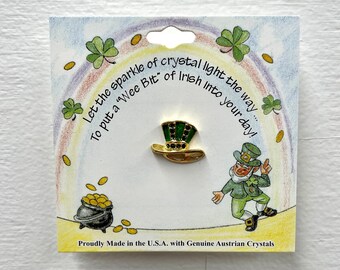 Handcrafted Leprechaun Hat Pin: St. Patrick's Day Irish Pride Brooch