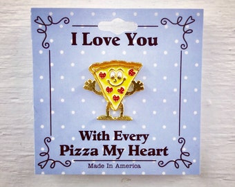 Pizza Enamel Pin: 14K Gold Plated, Pizza Lover Gift