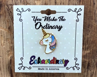 Unicorn Enamel Pin: 14K Gold Plated Lapel Pin