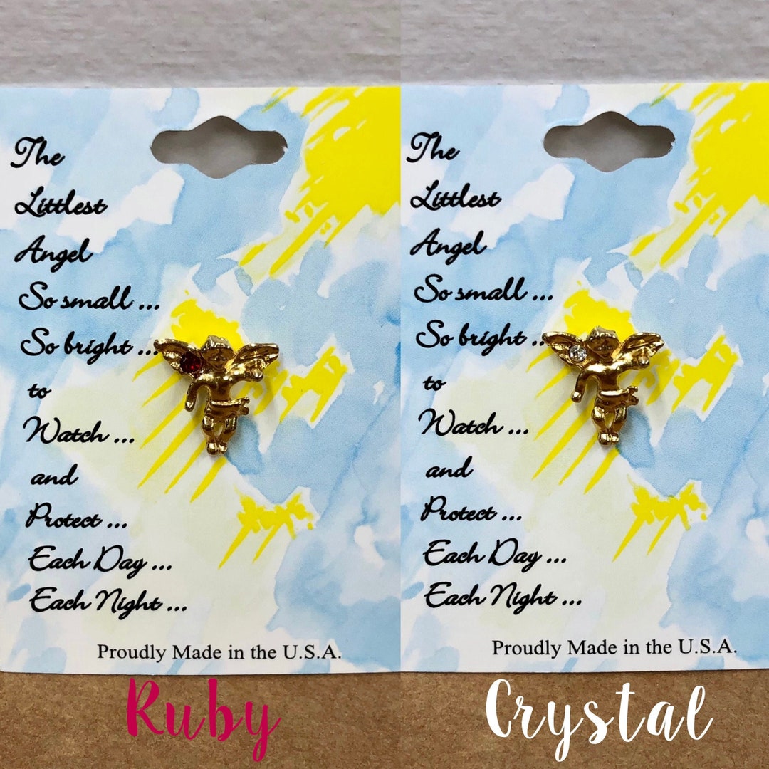 Swarovski Crystal Angel Pin: 14k Gold Plated Brooch, USA Made - Etsy