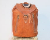 Brown Tan Leather Backpack, Moroccan Leather Backpack, Leather Book Bag, Brown Tan Leather bag, Leather Women Bag, Brown Tan Backpack