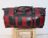 Moroccan Bag Real Leather Vintage Duffle Luggage Weekend Overnight Travel Bag Black Red