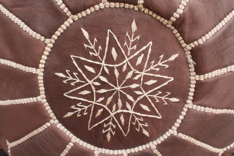 moroccan home decor handmade BROWN Leather pouf Handmade Moroccan Pouf Leather pouf ottoman luxury brown floor pouf