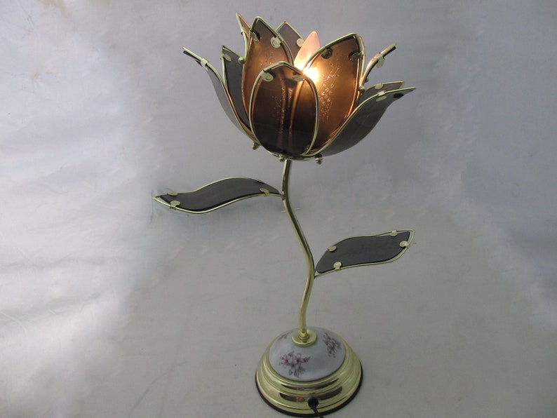 2 pcs Single Lotus Flower Table Touch Lamp Black Light Etsy