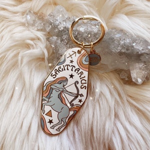 Zodiac Keychain 70s Motel Boho Keychain Zodiac Gifts Aries Taurus Gemini Cancer Leo Virgo Libra Scorpio Sagittarius Capricorn Aquarius image 10