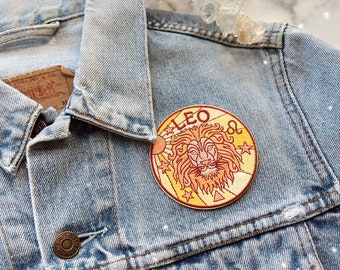 【専用】⭐︎様　　CA Zodiac Iron on Patch - 70s Art Nouveau Boho Embroidered