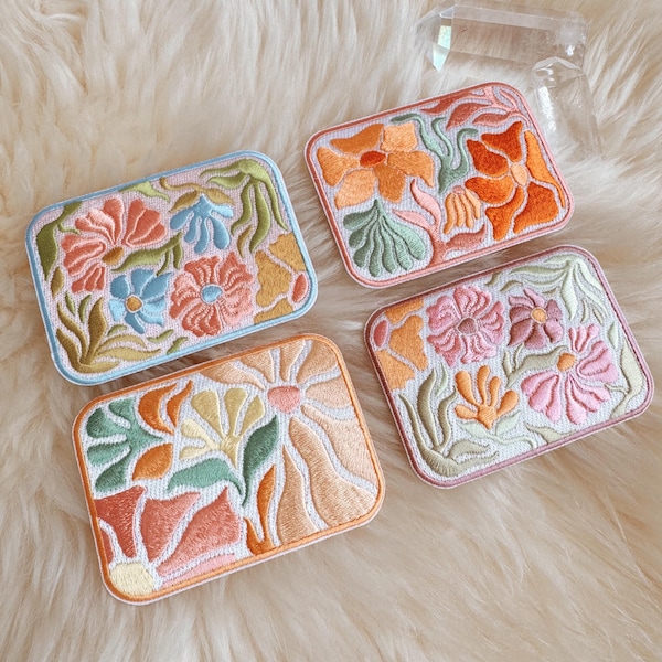 Botanical Impressions Iron On Patch - Matisse Inspired Embroidered Patches - Flowers Floral Flower Market Minimalist
