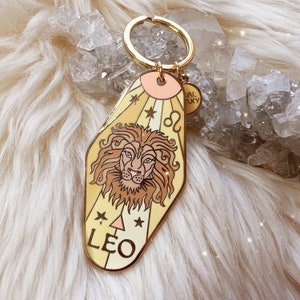 Zodiac Keychain 70s Motel Boho Keychain Zodiac Gifts Aries Taurus Gemini Cancer Leo Virgo Libra Scorpio Sagittarius Capricorn Aquarius image 6