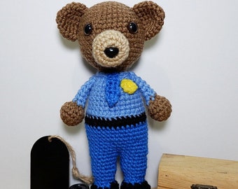 Charles the Police Bear Amigurumi