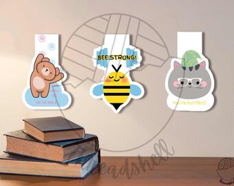 Printable Magnetic Bookmark - PNG - Life Bearable - Bee Strong - Purrfect