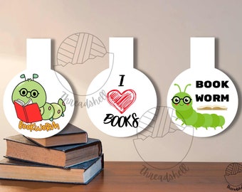 Printable Magnetic Bookmark - PNG - Bookworm - Love Books