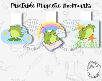 Printable Magnetic Bookmark - PNG - Cute Frog