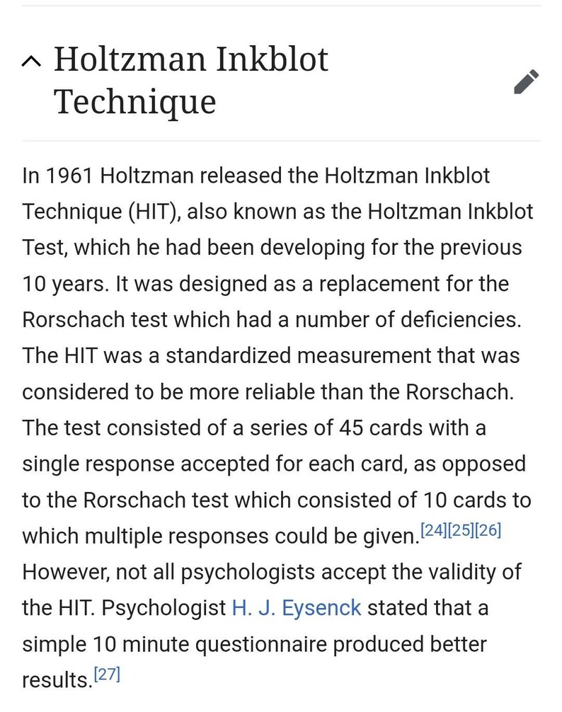 Holtzman Inkblot Technique Original 1958 Card Set Form A 45 Etsy