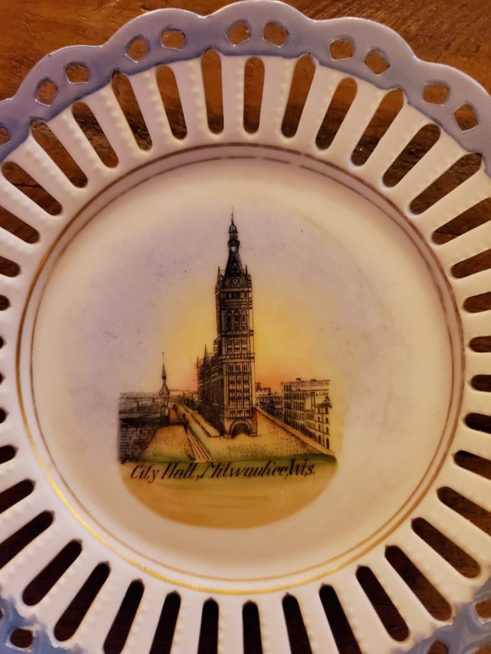 Antique Milwaukee WI City Hall Souvenir Plate Etsy