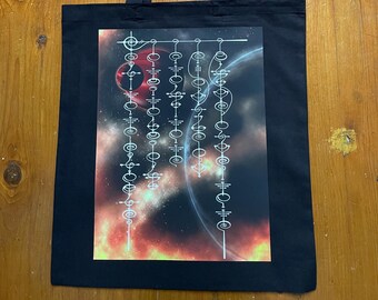 Vulcan Calligraphy Tote Bags