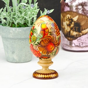 Decorative Wooden Easter Egg Painted With Ukrainian Folk Painting ...