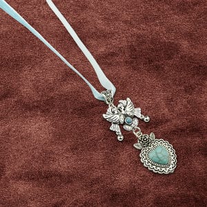 Ukrainian traditional necklace - dukach|Ukrainian jewelry choker-dukach|Unique Dukach Choker with Symbolic Dove Medallion|Romantic Medallion