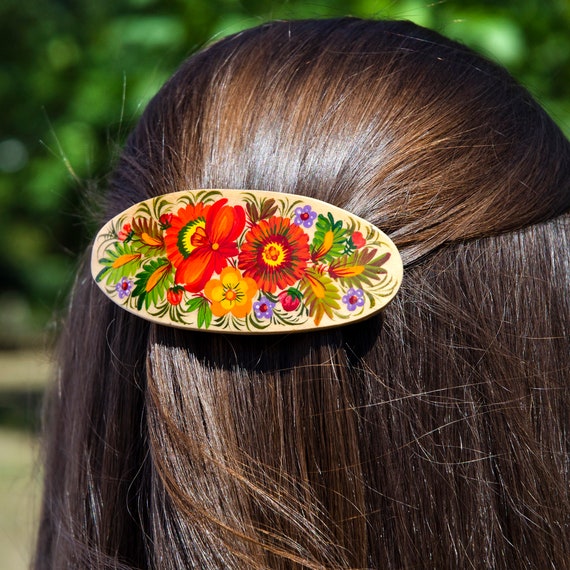 Wooden Hairpin for Hair Clip Custom Handcrafted Barrette wooden