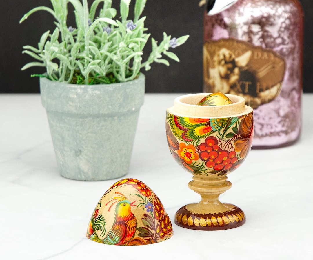 Decorative Wooden Easter Egg Painted With Ukrainian Folk Painting ...