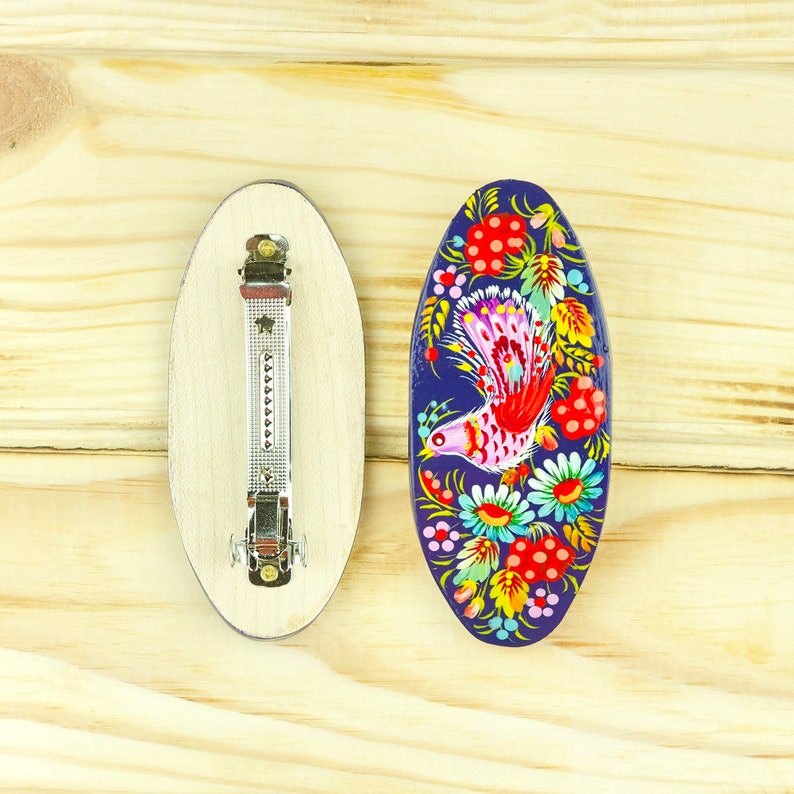 Wooden Decorative Hair Cliphair Accessorieshand Painted Hair Etsy