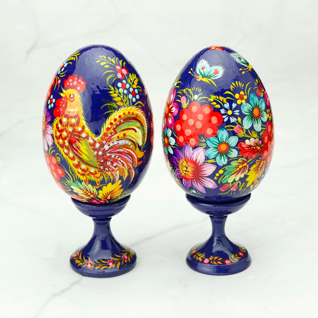Ukrainian Easter Egg|decorative Wooden Easter Egg on a Separate Stand ...
