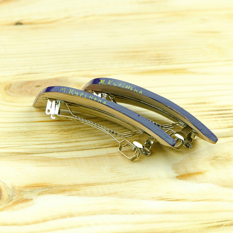 Wooden Decorative Hair Cliphair Accessorieshand Painted Hair Etsy