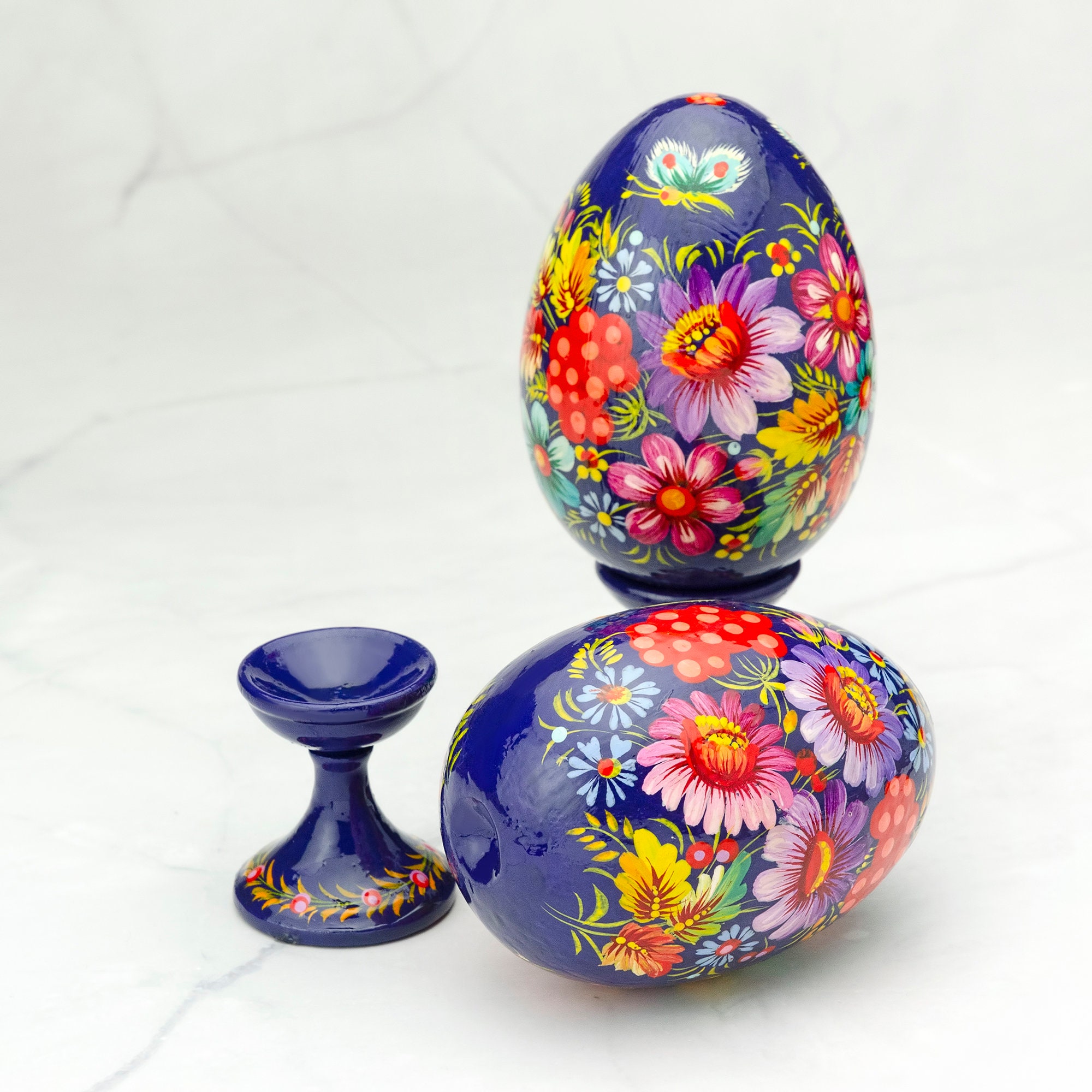 Ukrainian Easter Egg|decorative Wooden Easter Egg on a Separate Stand ...