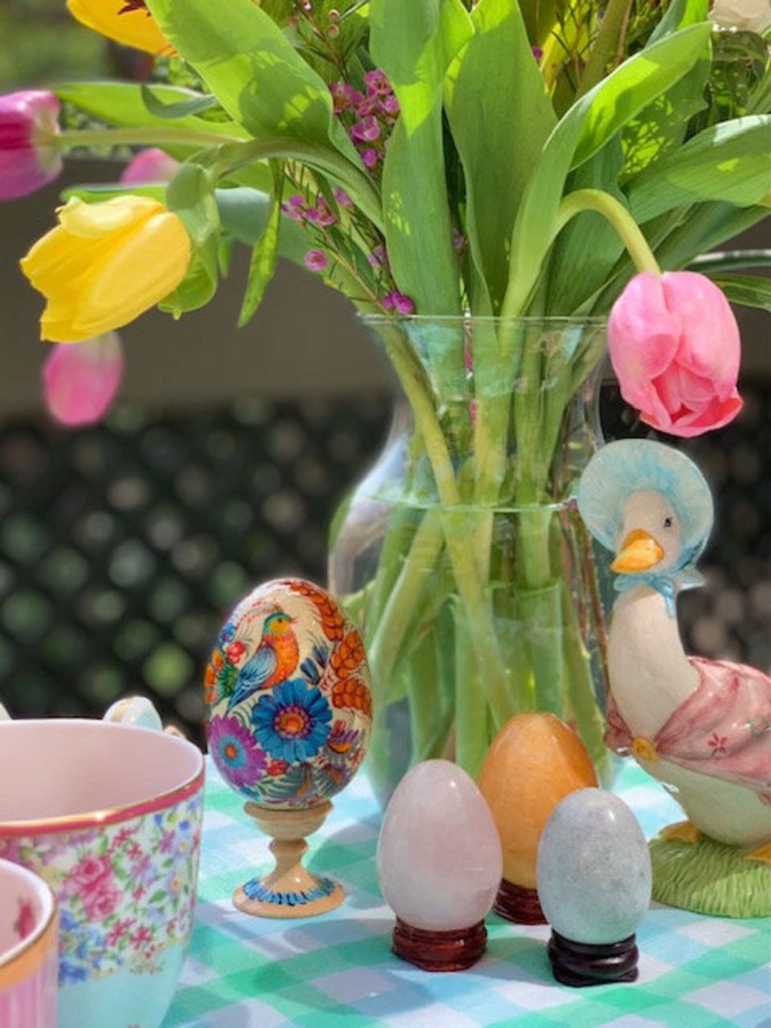Ukrainian Easter Egg With Blue and Purple Flowers|wooden Painted Easter ...
