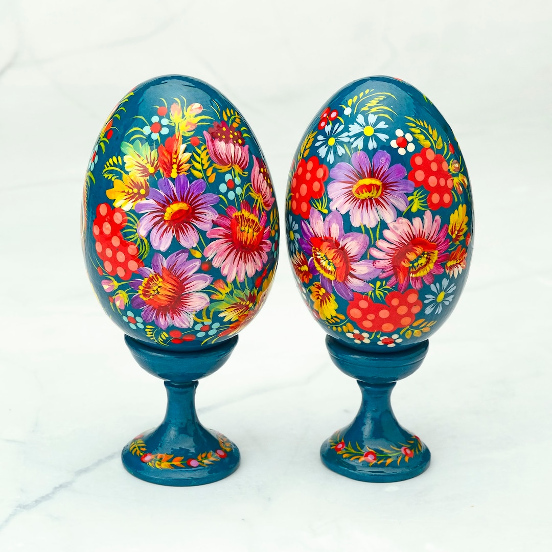 Ukrainian Easter Egg| Wooden Decorative Easter Egg, Painted With ...