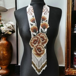 Ukrainian gerdan| Ethnic woven beaded necklace traditional| Ukrainian jewelry necklace| Ukrainian necklace gerdan made of beads|Gift for her