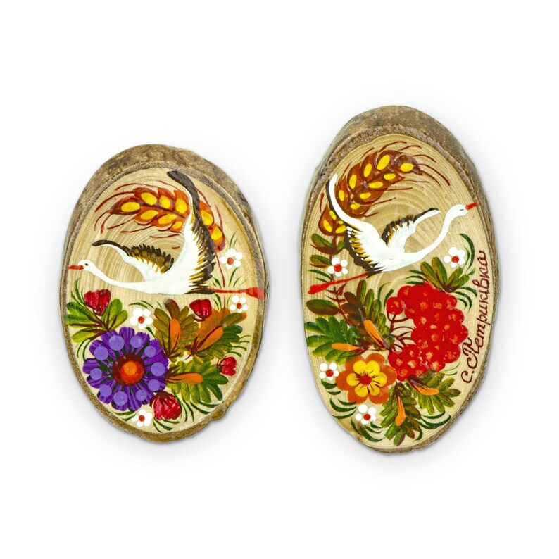 A Set of Souvenir Wooden With Petykivka Etsy