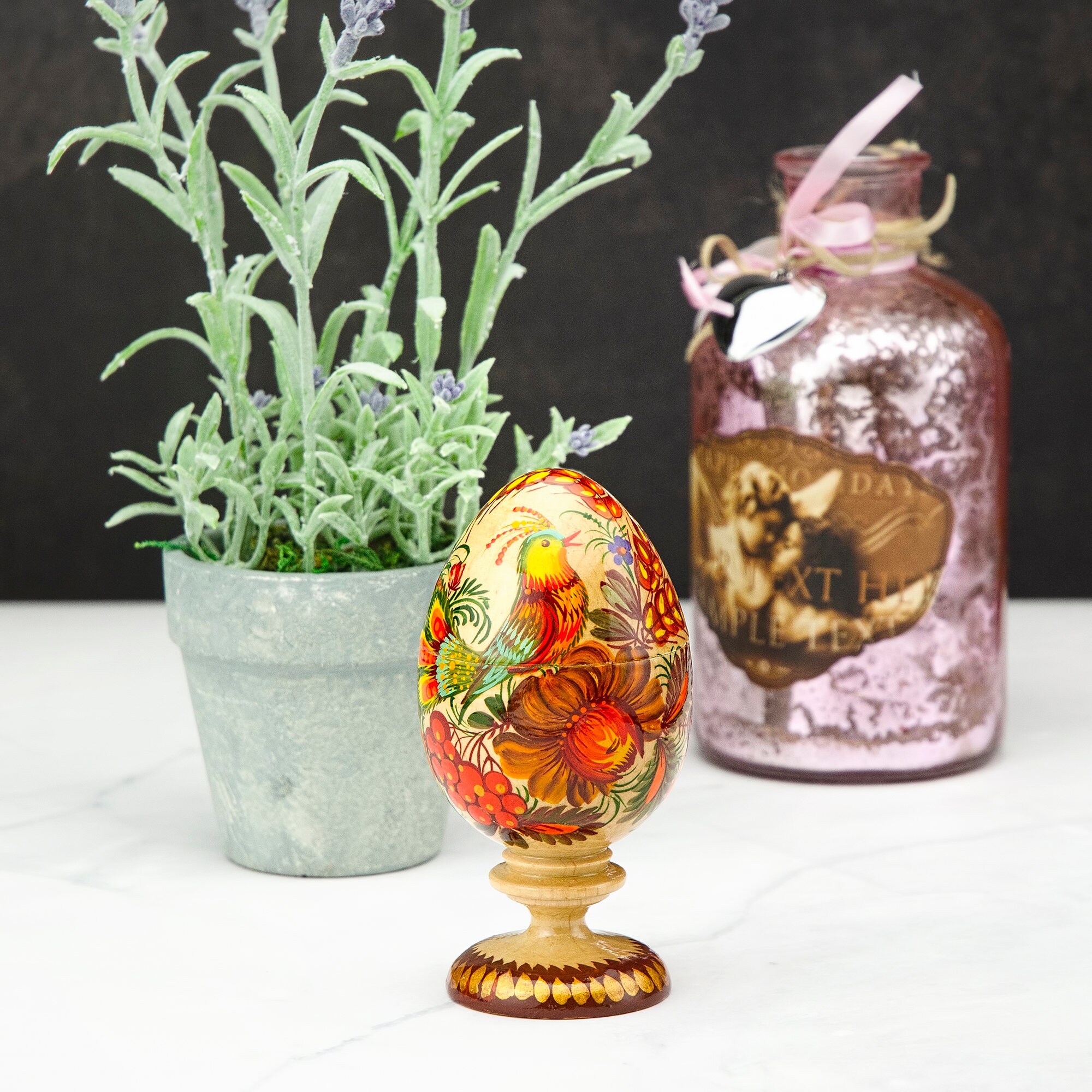 Decorative Wooden Easter Egg Painted With Ukrainian Folk Painting ...