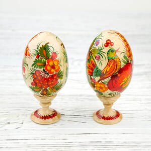 Decorative Wooden Easter Egg Painted With Ukrainian Folk Painting ...