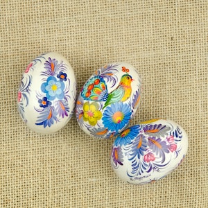 Handmade Ukrainian Pysanka |Copyright painted Easter egg|Birds and flowers|Easter gift|Easter wooden egg with ornament|Gift from Ukraine