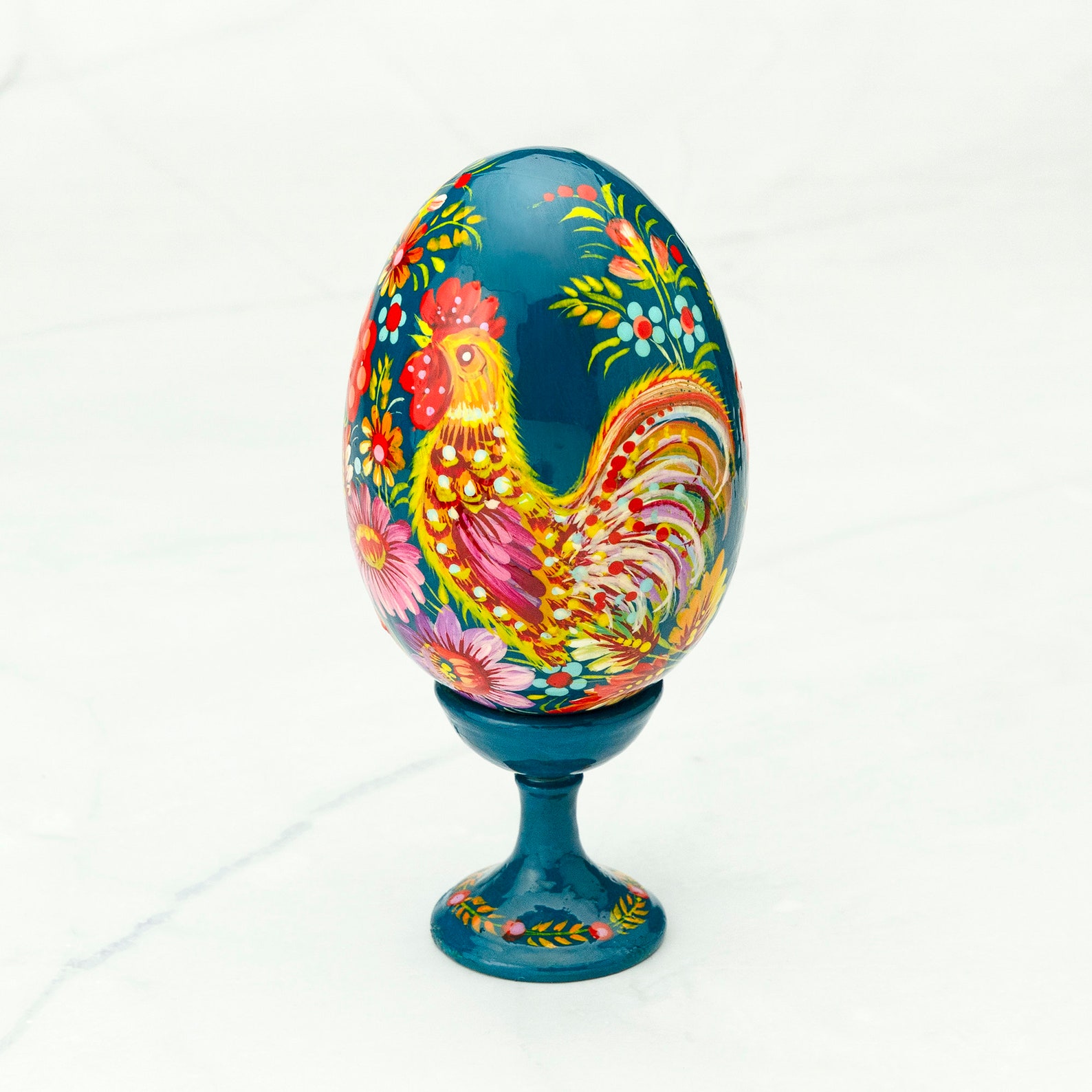 Wooden Painted Easter Eggs in the Style of Ukrainian Folk Art Etsy