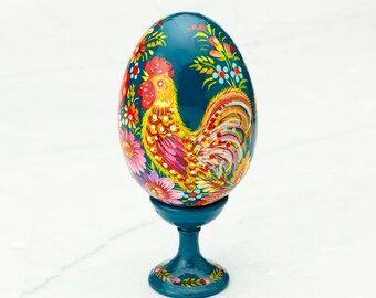 Hand-Painted Pysanky Egg | Ukrainian Easter Decor, Petrykivka Art