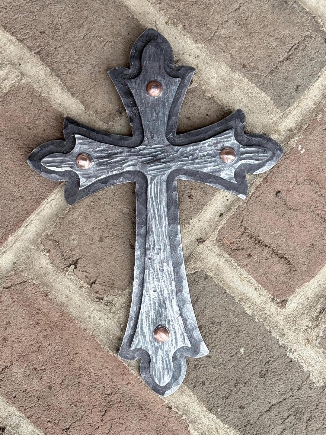 Steel Rip Cross Hand Forged Steel Cross With Copper Rivets - Version 1 - Etsy