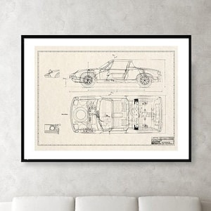 Plan de la Porsche 914 classique Impression artistique