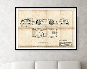 Vintage 550 Porsche Spyder Blueprint