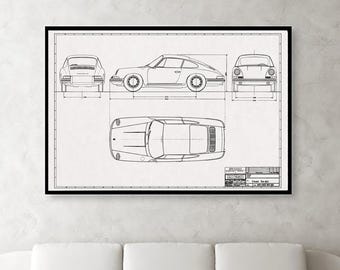 Vintage Porsche 901/911 SWB Blueprint - Etsy UK