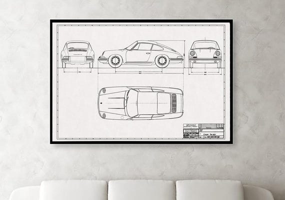 Vintage Porsche 901/911 SWB Blueprint - Etsy