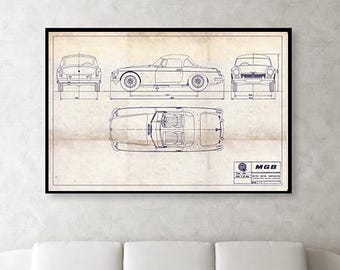 1973 MGB Roadster MKIII Blueprint Poster 18