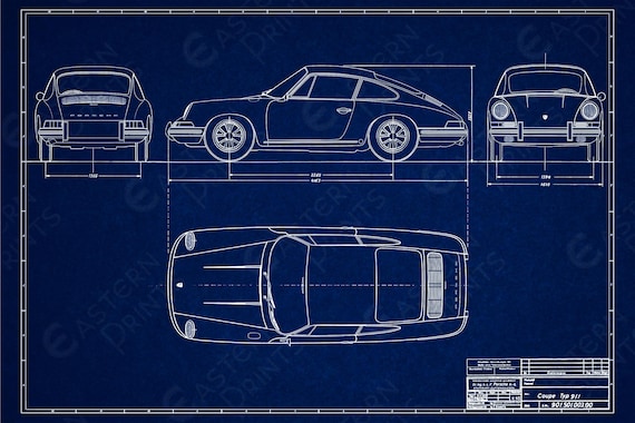 ヴィンテージ ポルシェ 911 の設計図 - Etsy 日本