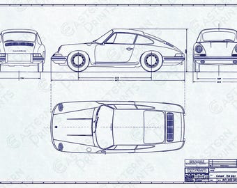Vintage Porsche 901/911 SWB Blueprint - Etsy