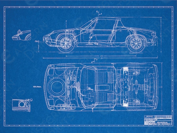 選ぶなら 914 Porsche Classic Blueprint Etsy - Print Art コレクション