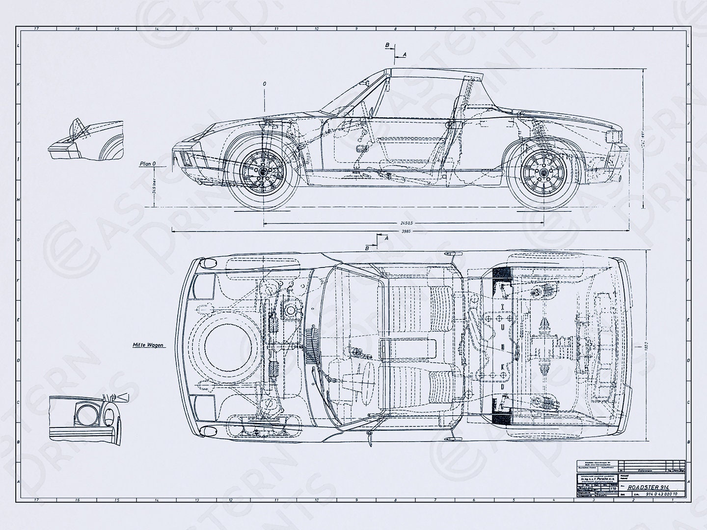 PORSCHE914 ポルシェ914Targa Roadster 設計図 - メルカリ